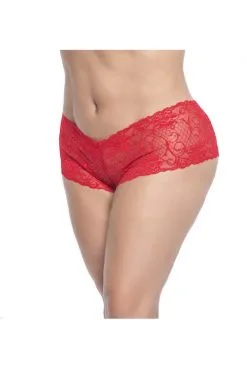 Shorty Dentelle Rouge Grande Taille -SexToys Soldes shorty dentelle rouge grande taille 2