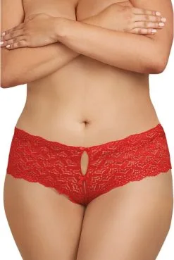 Shorty Rouge Grande Taille Ouvert Et Ajouré Fesses Forme Coeur -SexToys Soldes shorty rouge grande taille ouvert et ajoure fesses forme coeur 3