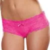 Shorty Taille Basse Dentelle Rose