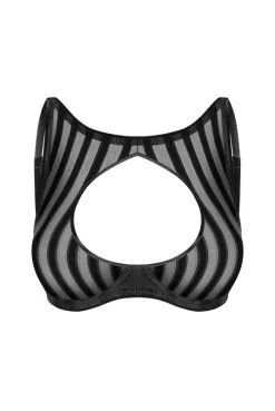 Soutien Gorge Brassière Tulle Rayé Petite Noir -SexToys Soldes soutien gorge brassiere tulle raye petite noir 2