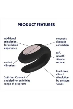 Stimulateur Noir Connecté Double Joy Satisfyer -SexToys Soldes stimulateur noir connecte double joy satisfyer 2