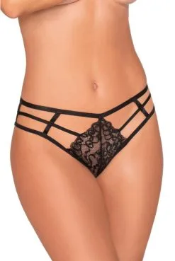 String Dentelle Noir Strappy Multiples Lanières