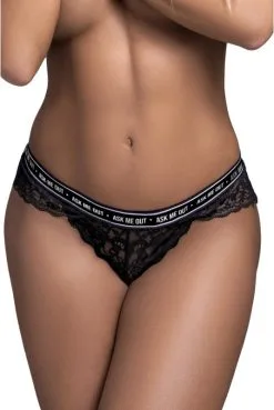 String En Dentelle Noir Demande Moi -SexToys Soldes string en dentelle noir demande moi 2