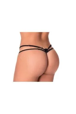 String Ficelle Ajustable Noir -SexToys Soldes string ficelle ajustable noir 5