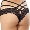 Tanga Noir Brésilien Strappy Croisés