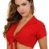 Top Rouge Sexy à Nouer Sur Le Devant