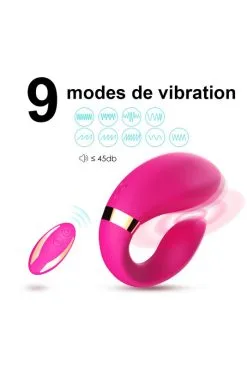 Vibro Couple Forme U Rose Double Moteurs