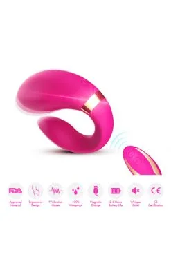 Vibro Couple Forme U Rose Double Moteurs -SexToys Soldes vibro couple forme u rose double moteurs 3