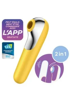 Vibro Et Stimulateur Clitoris Jaune Dual Love Satisfyer