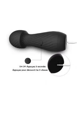 Vibro Puissant Wand Massage Noir -SexToys Soldes vibro puissant wand massage noir 3