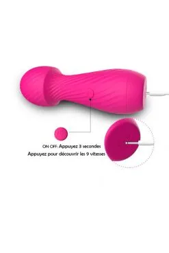 Vibro Puissant Wand Massage Rose -SexToys Soldes vibro puissant wand massage rose 2