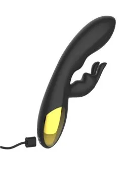 Vibro Rabbit Noir Luxe Puissant USB -SexToys Soldes vibro rabbit noir luxe puissant usb 1
