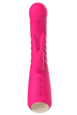 Vibro Rabbit Rose Chauffant Va-et-Vient -SexToys Soldes vibro rabbit rose chauffant va et vient 2