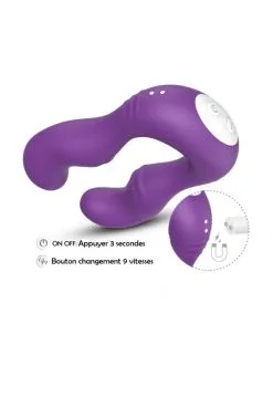 Vibromasseur Forme U Double Tête Stimulateur Point G Violet -SexToys Soldes vibromasseur forme u double tete stimulateur point g violet 3